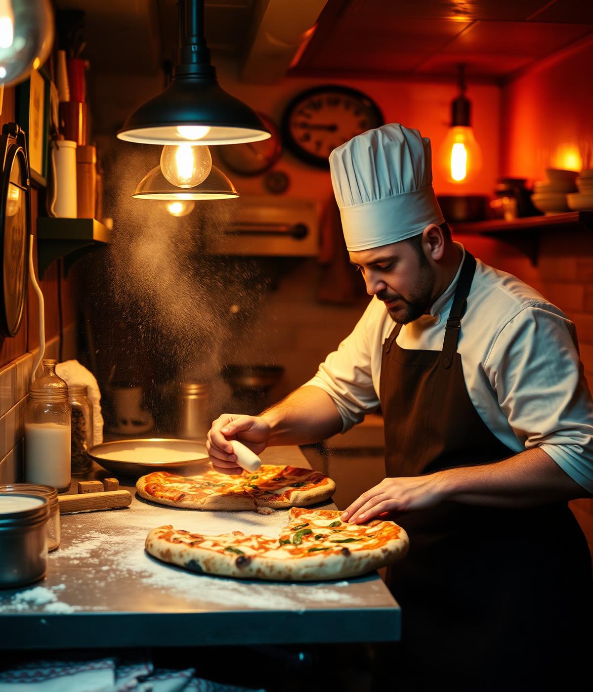 Our pizza chef preparing fresh dough